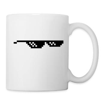 Brille Pixel Internet Meme Spaß - Tasse - Weiß - Rechts