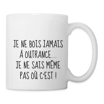 Alcool - Boire - Citation - Humour - Comique - Fun - Mug blanc - blanc - Droite