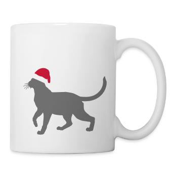 Weihnachtskatze - Tasse - Weiß - Rechts