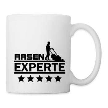 Rasen Experte Platzwart Rasenmähen - Tasse - Weiß - Rechts