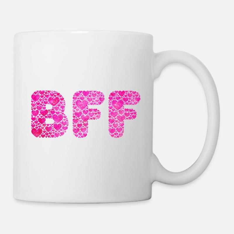 BFF (Herzen & Buchstaben) - Tasse - Weiß