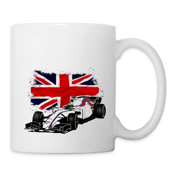 Racecar - Rennauto - Union Jack - UK Flag - Tasse - Weiß - Rechts