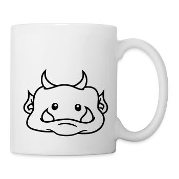 Head face cute cute ogre ork troll funny monster s - Mug - white - Right