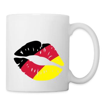 germany kiss lips - Tasse - Weiß - Rechts