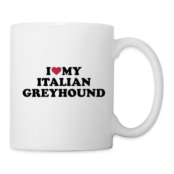 Italian Greyhound - Tasse - Weiß - Rechts