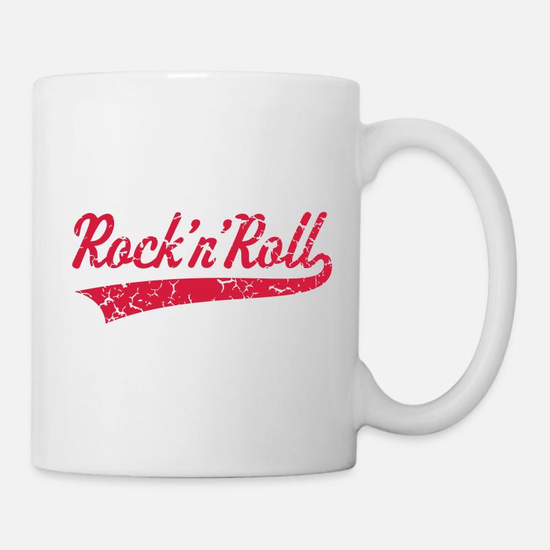 Rock 'n' Roll, Rock And Roll, Rock & Roll, Vintage - Tasse - Weiß