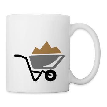 Schubkarre mit Sand - Tasse - Weiß - Rechts