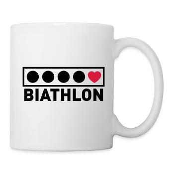 Biathlon targets with hearts - Mug - white - Right