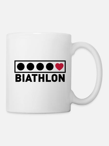 Biathlon Zielscheiben mit Herz - Tasse - Weiß