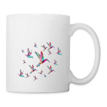 coloré, troupeau, illustration, colibri, oiseaux, oiseau, - Mug blanc - blanc - Droite