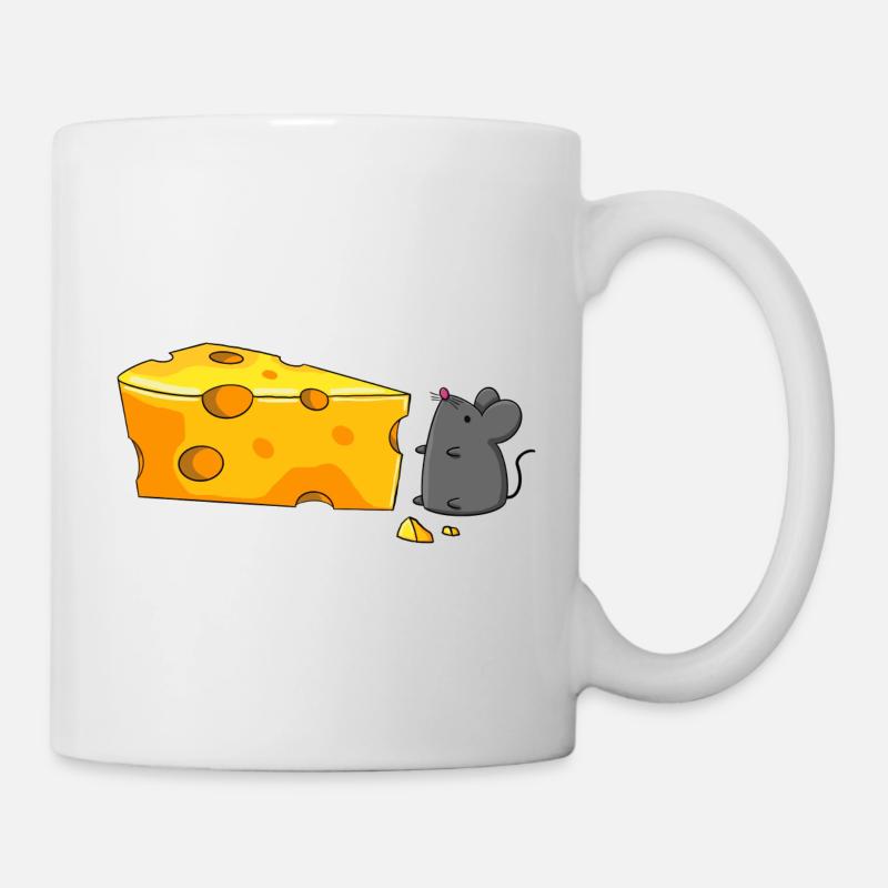 Kleine Maus, großer Käse - Tasse - Weiß