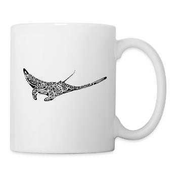 black manta ray tattoo - Mug - white - Right