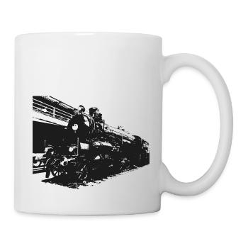 Dampflok, Eisenbahn - Tasse - Weiß - Rechts