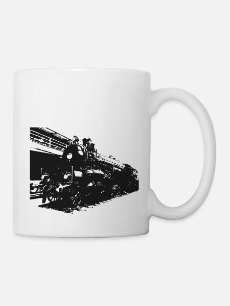 Dampflok, Eisenbahn - Tasse - Weiß