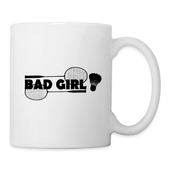 badminton bad girl t-shirt sports gift idea - Mug - white - Right