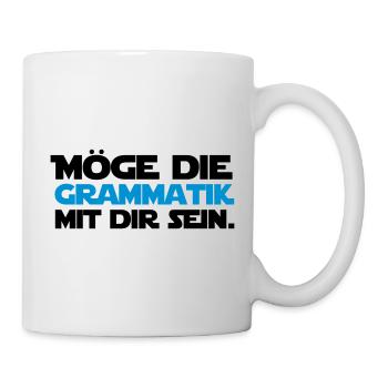 Möge die Grammatik mit dir sein - Deutsch Lehrer - Tasse - Weiß - Rechts