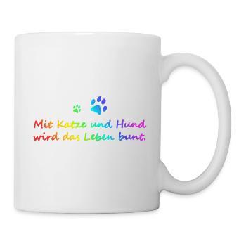 Cat and dog saying - Mug - white - Right