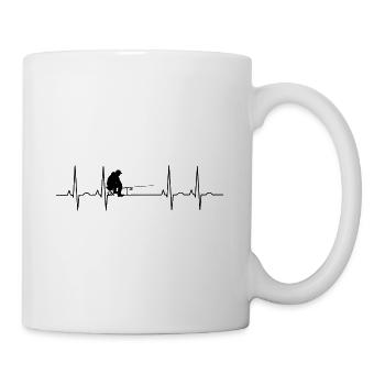 Fishing fishing gift angler heartbeat fisherman - Mug - white - Right