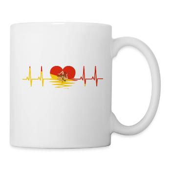 Drapeau sicile pulsation cardiaque pouls sinus courbe ECG coeur - Mug blanc - blanc - Droite