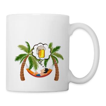 hammock palm holiday beer mug foam alcohol hu - Mug - white - Right