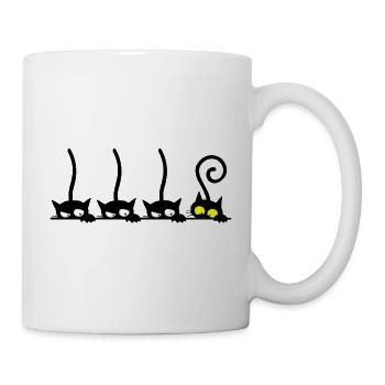 Katze lustig - Tasse - Weiß - Rechts