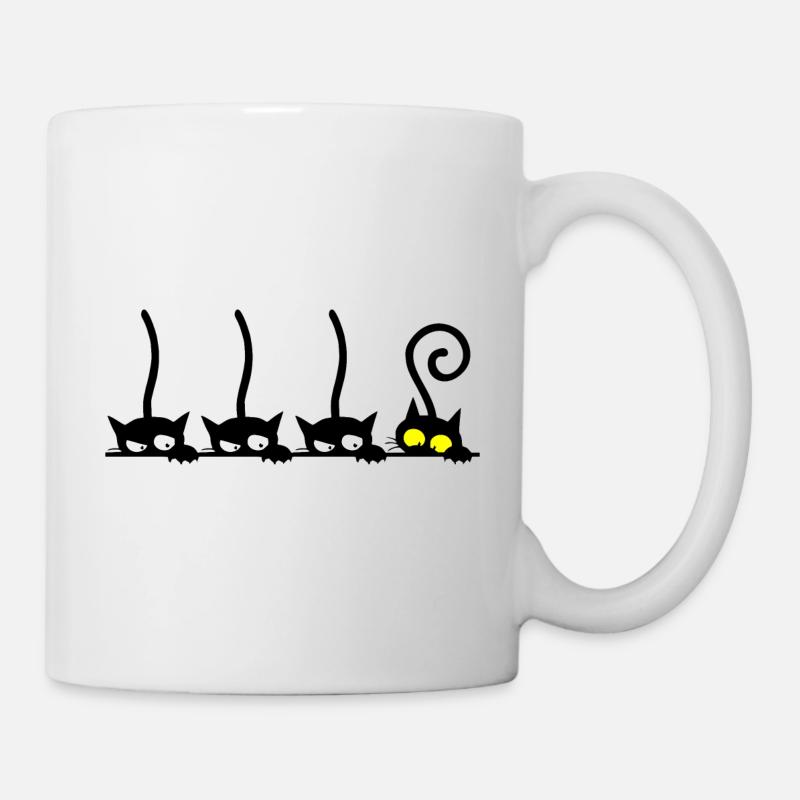Katze lustig - Tasse - Weiß