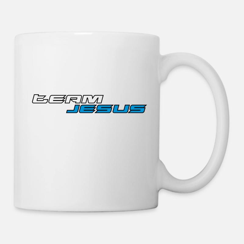 Team Jesus Racing Sport Logo Weiß Blau - Tasse - Weiß