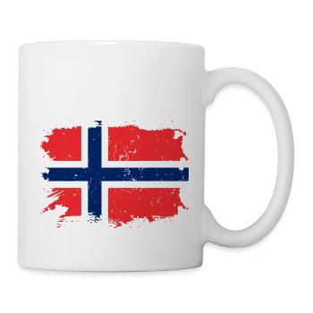 Norwegische Flagge Norwegen Norge Geschenk - Tasse - Weiß - Rechts