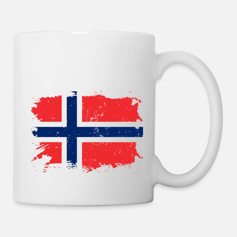 Drapeau norvégien, cadeau de Norvège Norge - Mug blanc - blanc
