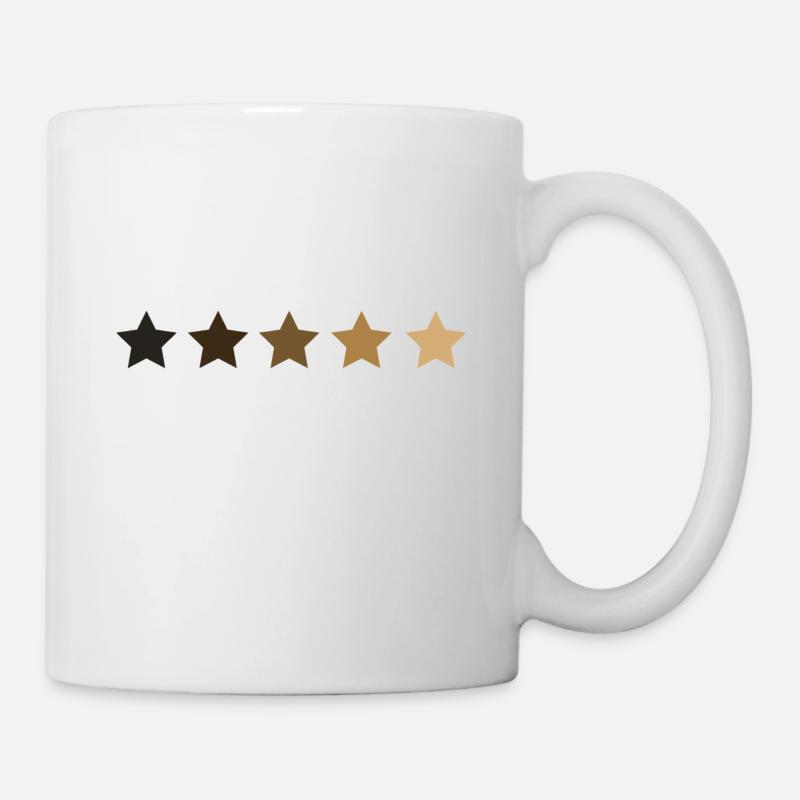 5 étoiles Design Skintone Couleur de peau Mélanine - Mug blanc - blanc