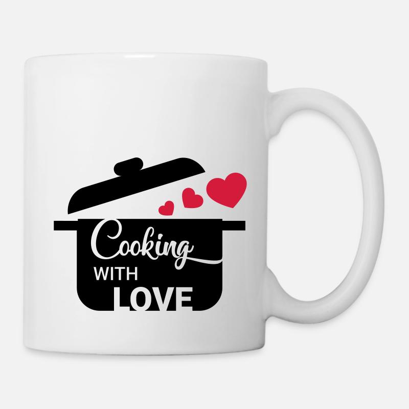 Cuisiner avec amour - Mug blanc - blanc