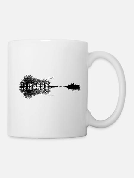 Guitar Abstract Skyline Forest Shirt - Mug - white
