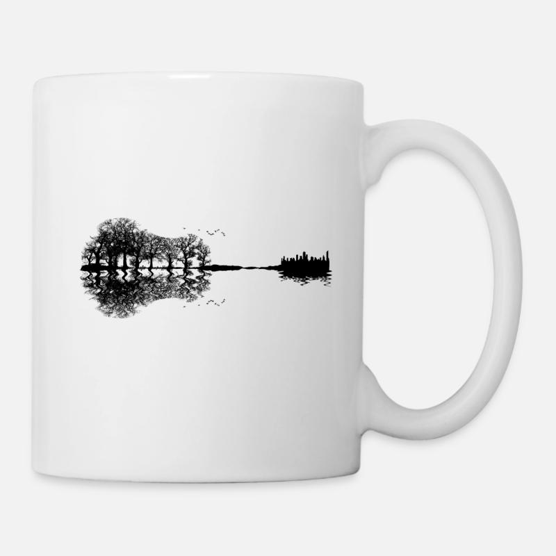 Guitar Abstract Skyline Forest Shirt - Mug - white