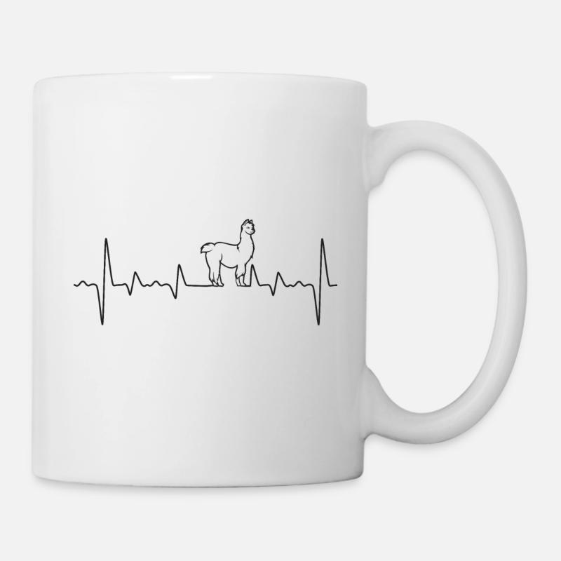 Alpaka Heartbeat - Tasse - Weiß