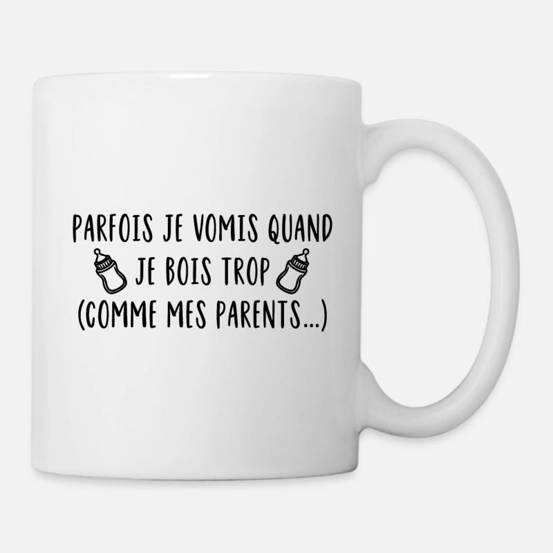 Parfois je vomis quand je bois trop - Mug blanc - blanc