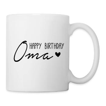 Happy Birthday Oma - Tasse - Weiß - Rechts