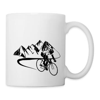 Fahrradfahrer in den Bergen - Tasse - Weiß - Rechts