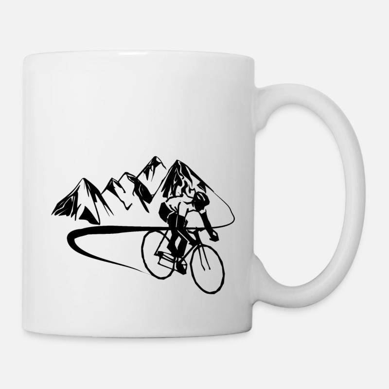 Cyclistes dans les montagnes - Mug blanc - blanc