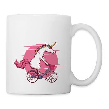 Unicorn on bicycle - Mug - white - Right