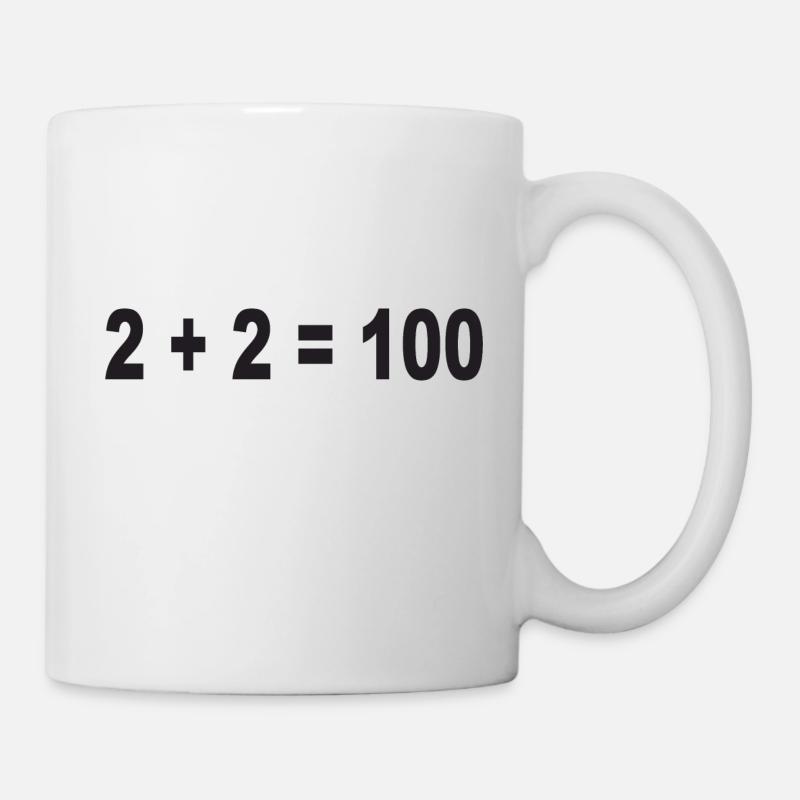 2 + 2 = 100 Binary Numbers - Mug - white