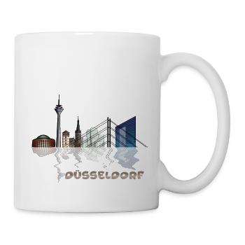 Skyline von Düsseldorf - Tasse - Weiß - Rechts