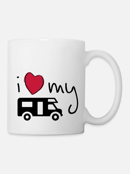 Ich liebe meinen Camper. Ich liebe mein Wohnmobil. Urlaub - Tasse - Weiß