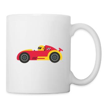 Little Race Car In Red and Yellow - Mug - white - Right