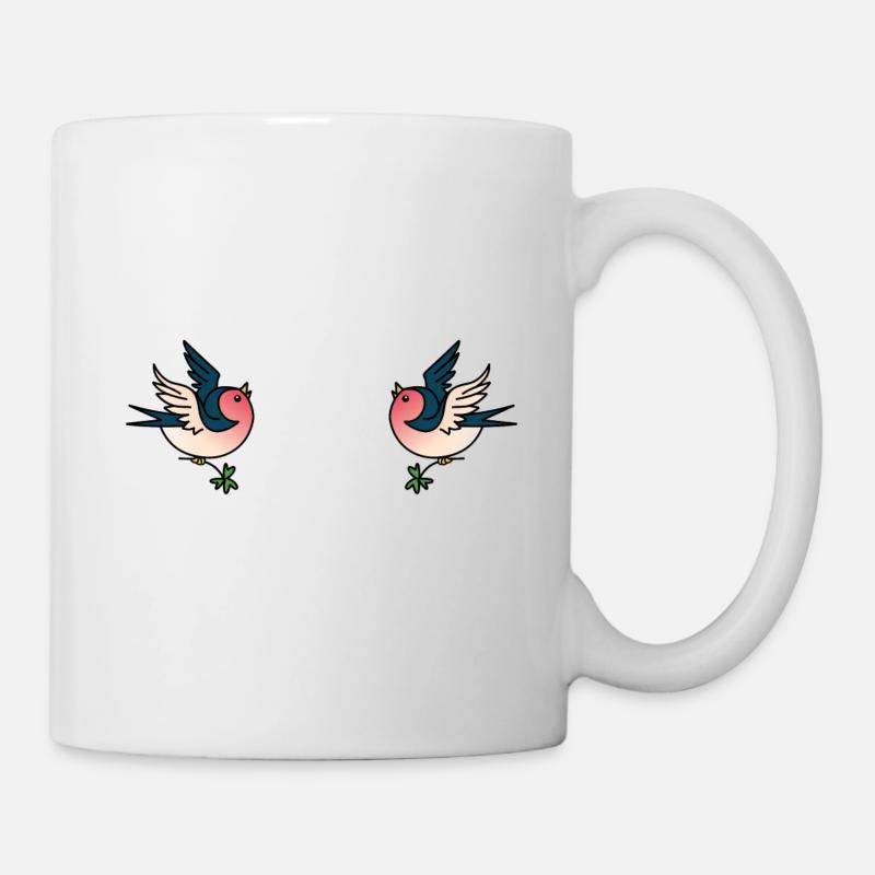 Swallow couple - Mug - white