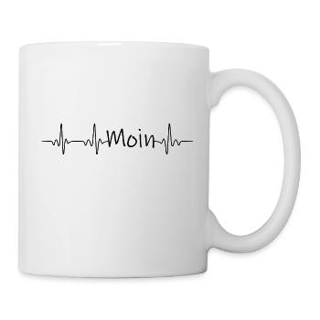 Heartbeat Moin - Tasse - Weiß - Rechts
