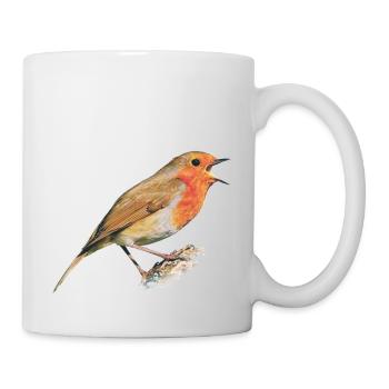 Rotkehlchen Vogel Robin - Tasse - Weiß - Rechts