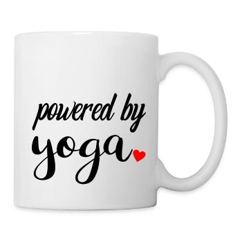 Powered By Yoga avec le cœur | Yoga Motivation - Mug blanc - blanc - Droite