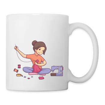 Machine à coudre vintage à claquettes Design - Mug blanc - blanc - Droite