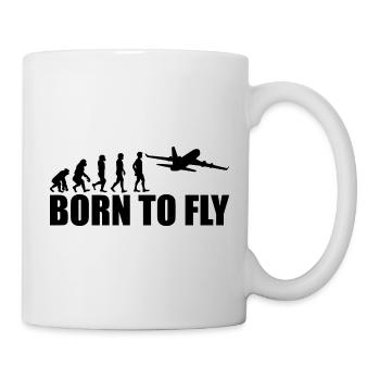 Born to fly Geschenk Pilot Flugzeug Copilot - Tasse - Weiß - Rechts
