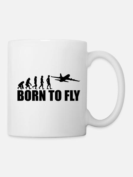 Born to fly cadeau pilote avion copilote - Mug blanc - blanc